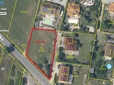 Prodej  stavebního pozemku 947 m²