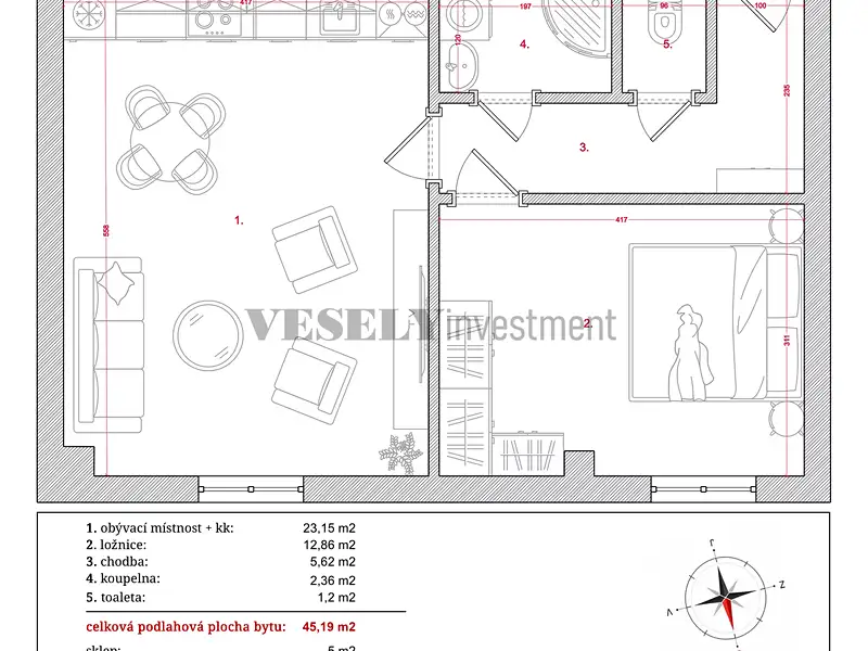 Prodej bytu 2+kk 45 m², Benešov – náhled fotky 2