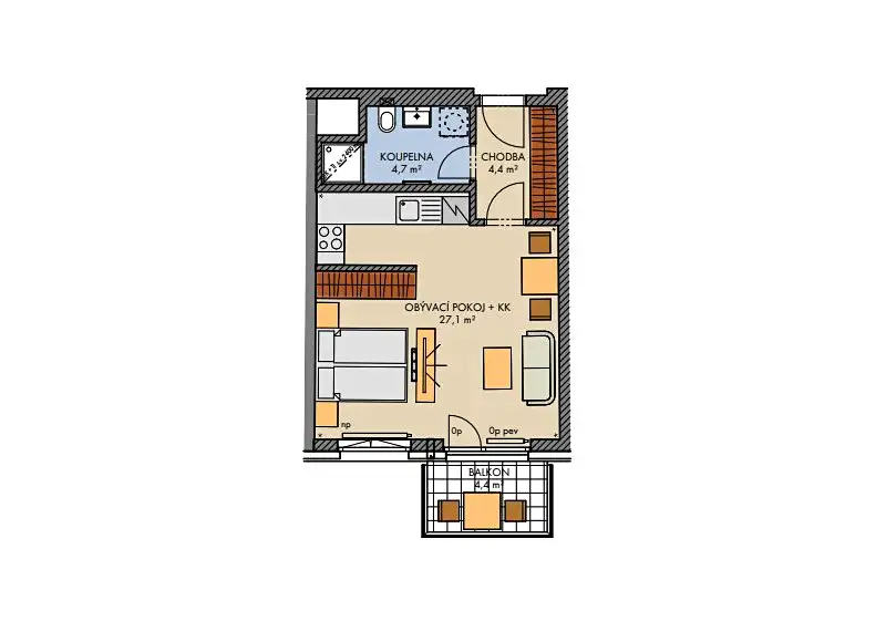 Prodej bytu 1+kk 37 m², Praha – náhled fotky 2