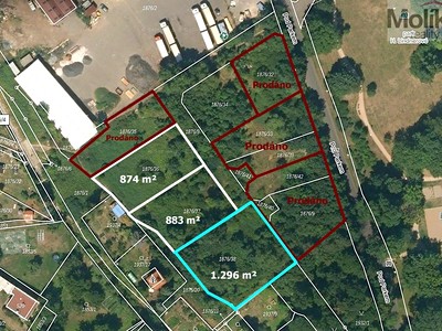 Prodej  stavebního pozemku 1 296 m²