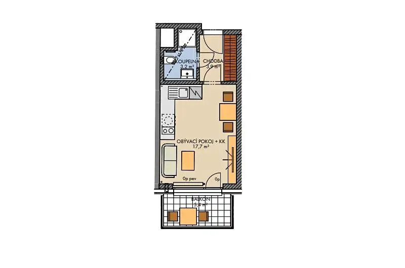 Prodej bytu 1+kk 25 m², Praha – náhled fotky 2