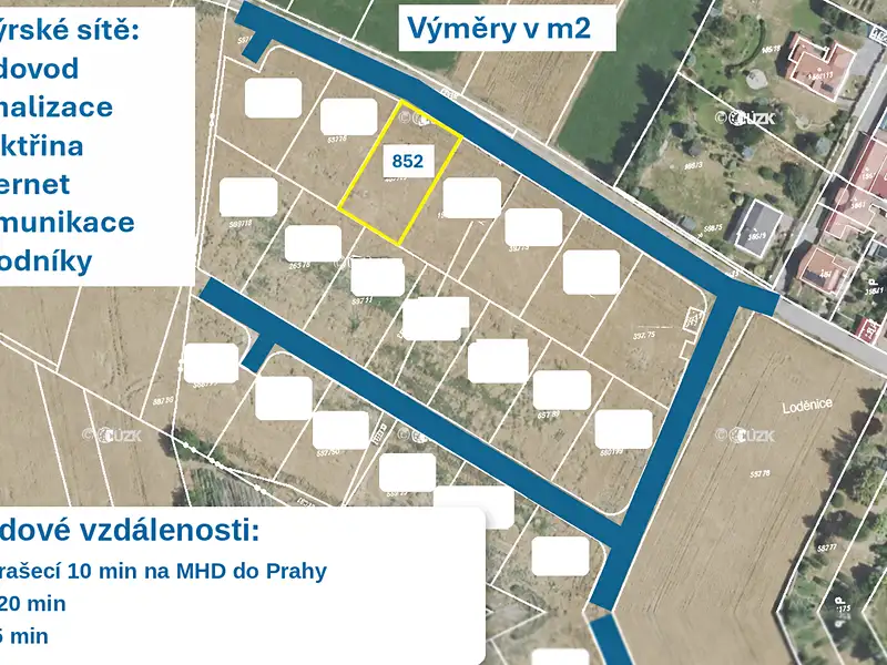 Prodej stavebního pozemku 852 m², Mšecké Žehrovice – náhled fotky 2