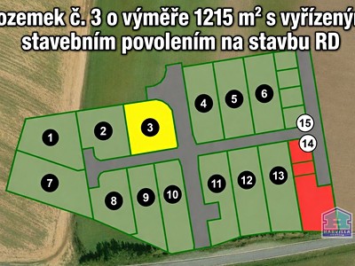 Prodej  stavebního pozemku 1 215 m²