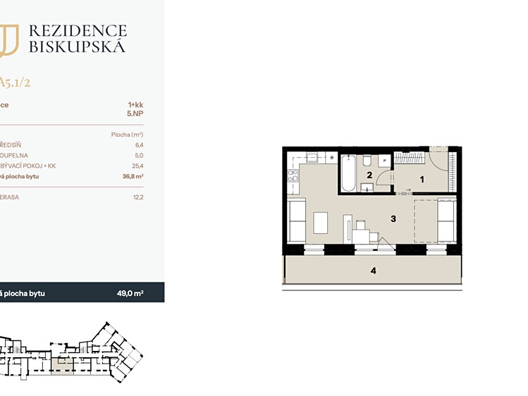 Prodej bytu 1+kk, 36 m² (5 z 15)