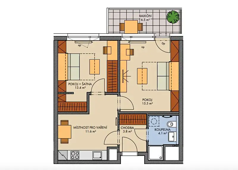 Prodej bytu 2+1 51 m², Praha – náhled fotky 2