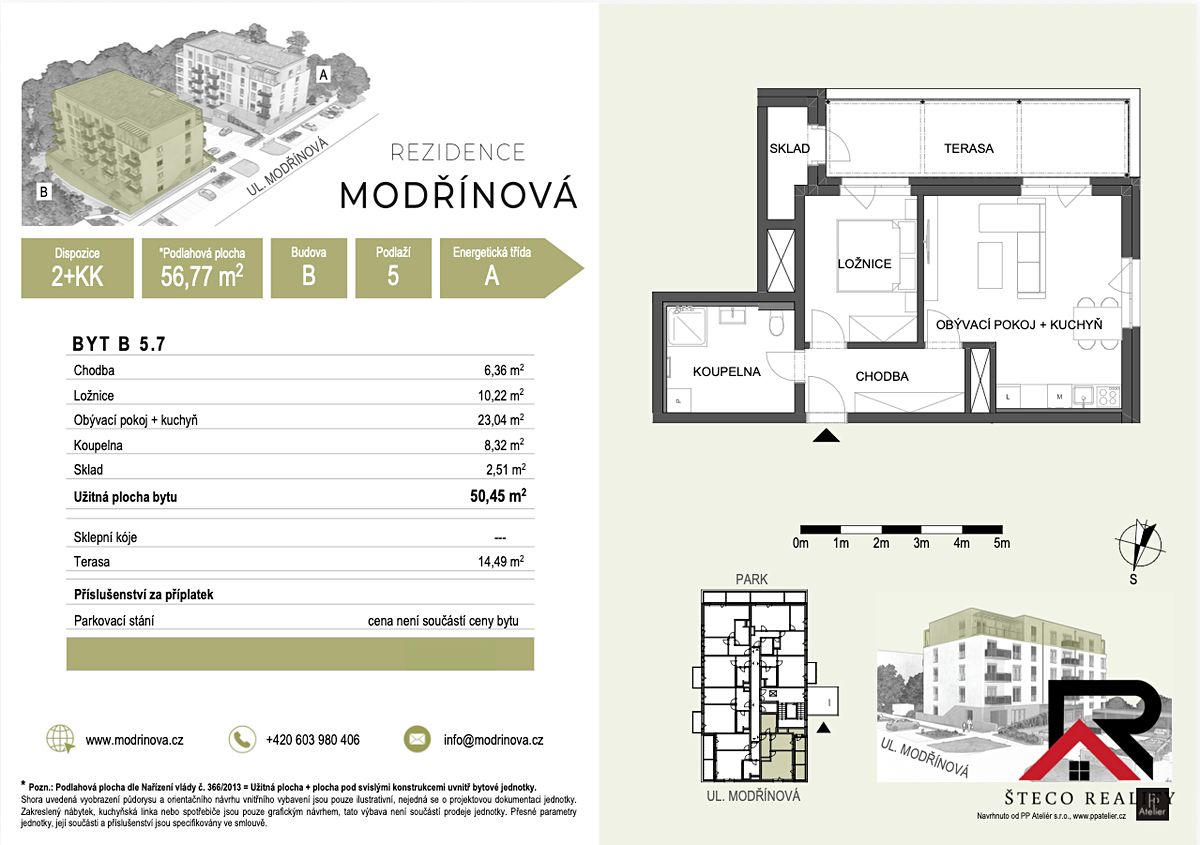 Pronájem bytu 2+kk 50 m² – fotografie 4