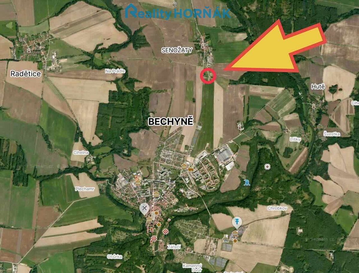Prodej stavebního pozemku 1813 m², Bechyně – fotka 1 z 3