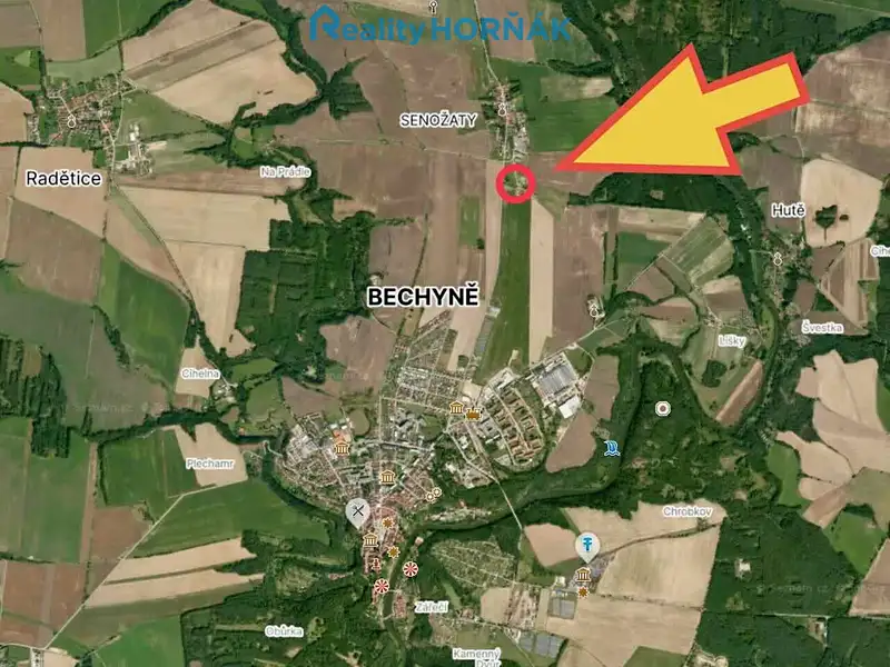 Prodej stavebního pozemku 1813 m², Bechyně – náhled fotky 1