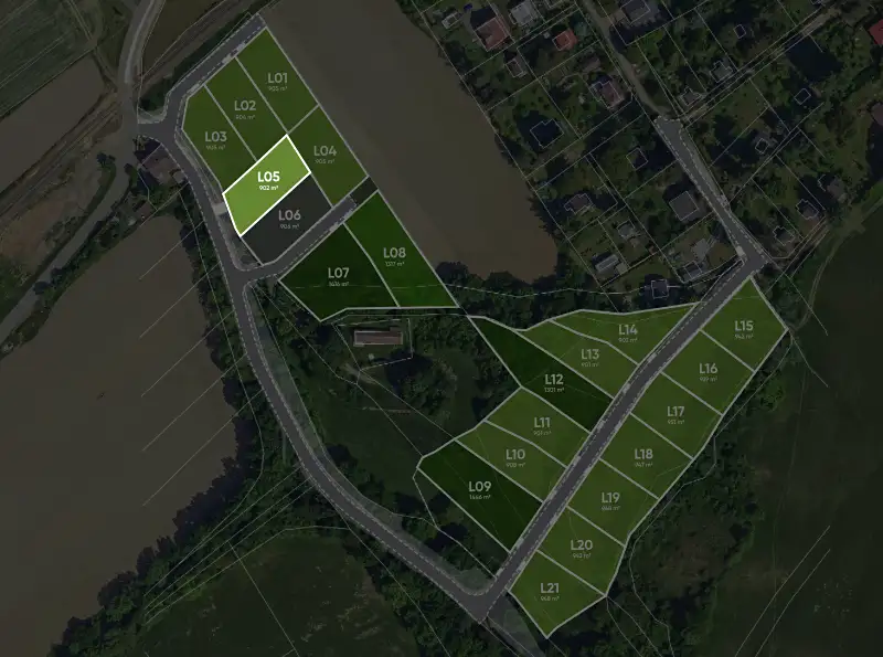 Prodej stavebního pozemku 902 m², Lštění – náhled fotky 2
