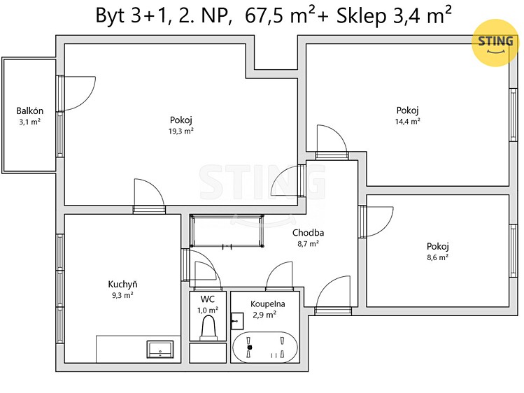 Квартира 3+1 на продаж, 68 м² (16 з 16)