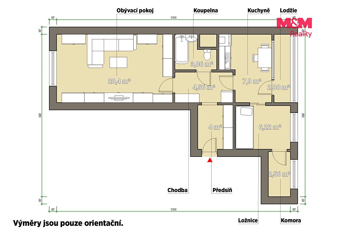 Pronájem bytu 2+1 48 m² – fotografie 4