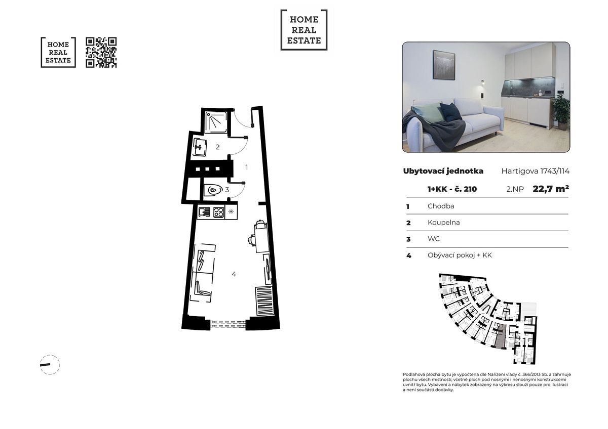 Prodej bytu 1+kk 23 m² – fotografie 2