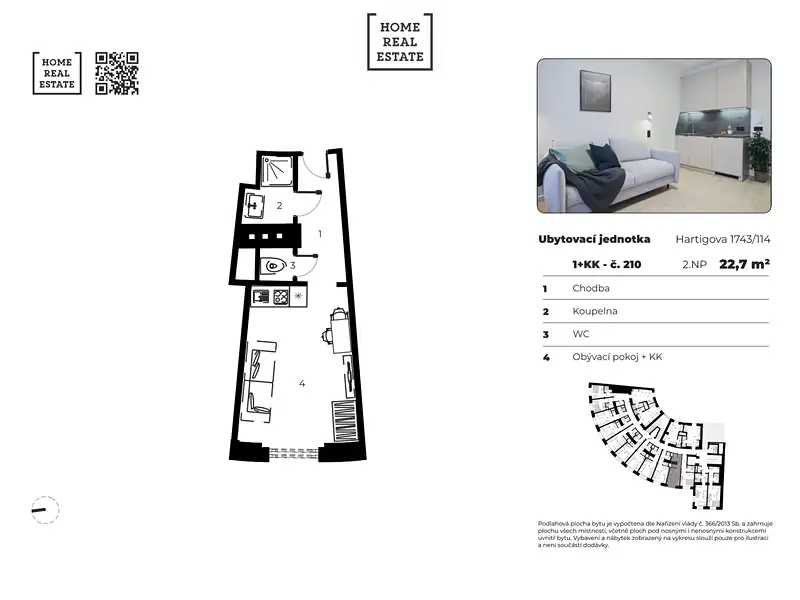 Prodej bytu 1+kk 23 m², Praha – náhled fotky 2