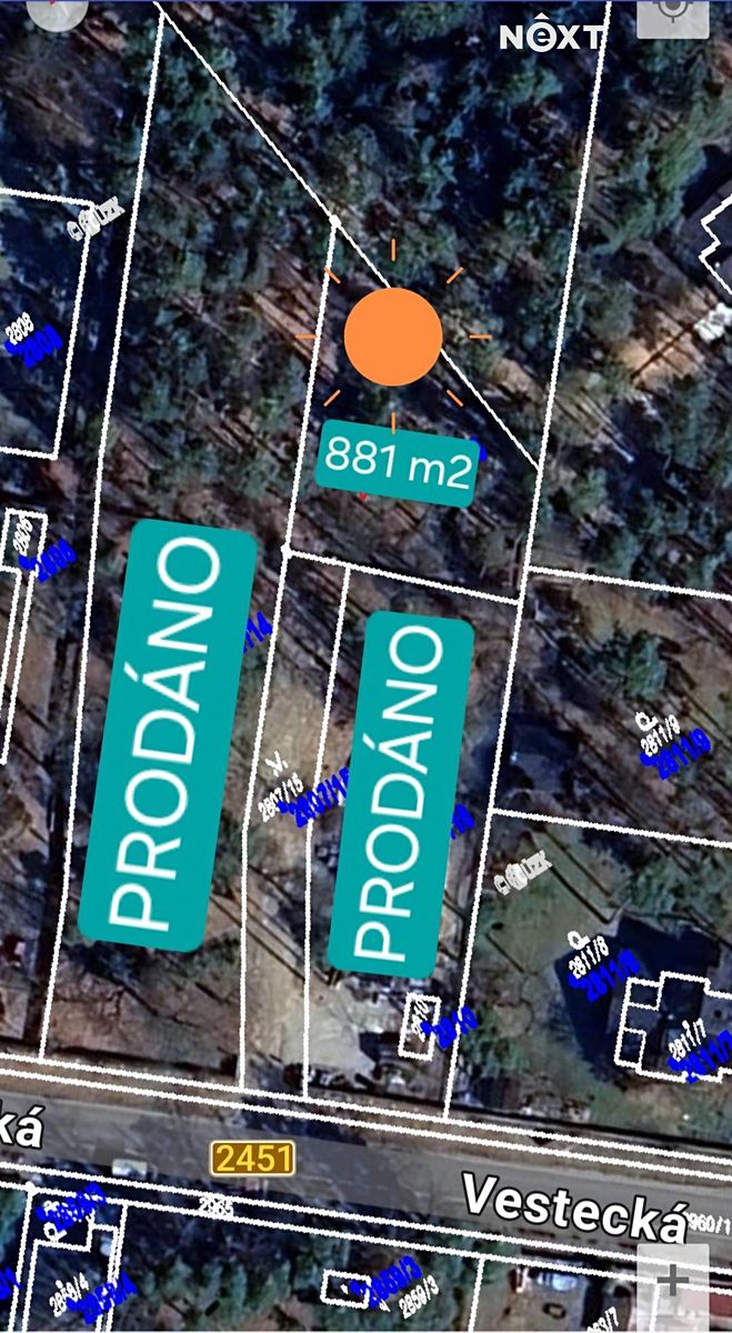 Prodej stavebního pozemku 881 m² – fotografie 5