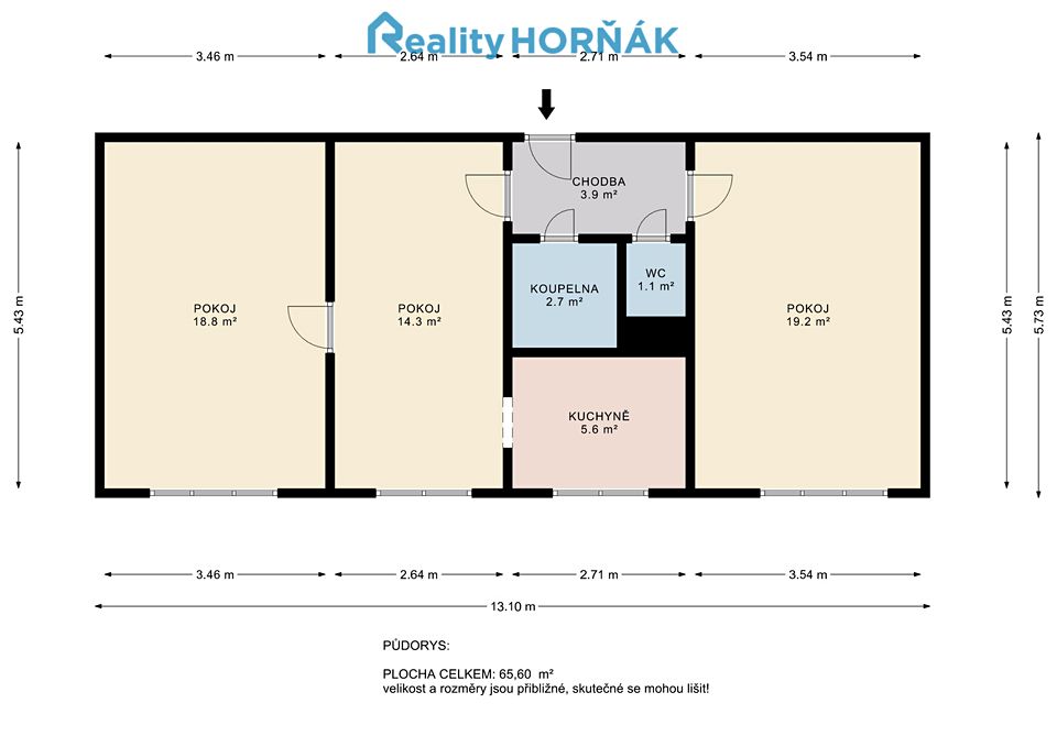 Prodej bytu 3+1 56 m² – fotografie 3