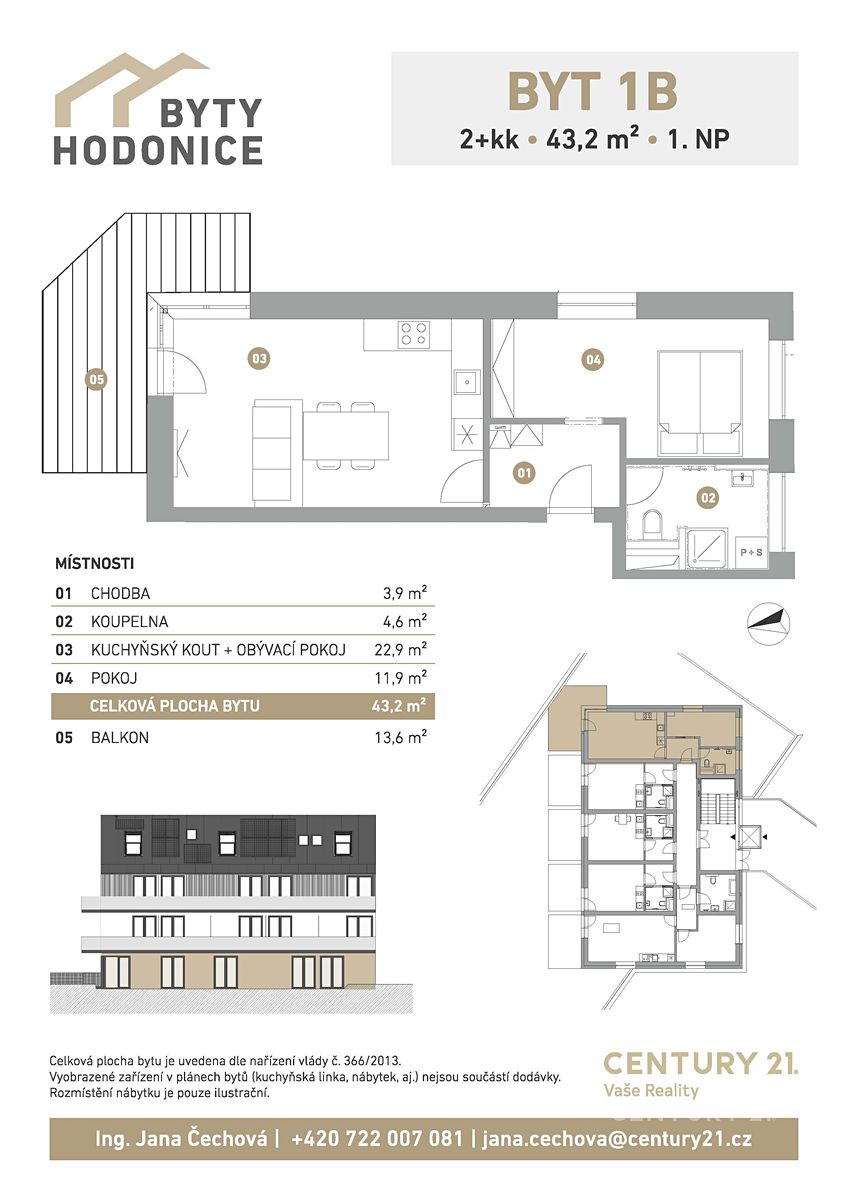 Prodej bytu 2+kk 43 m² – fotografie 3