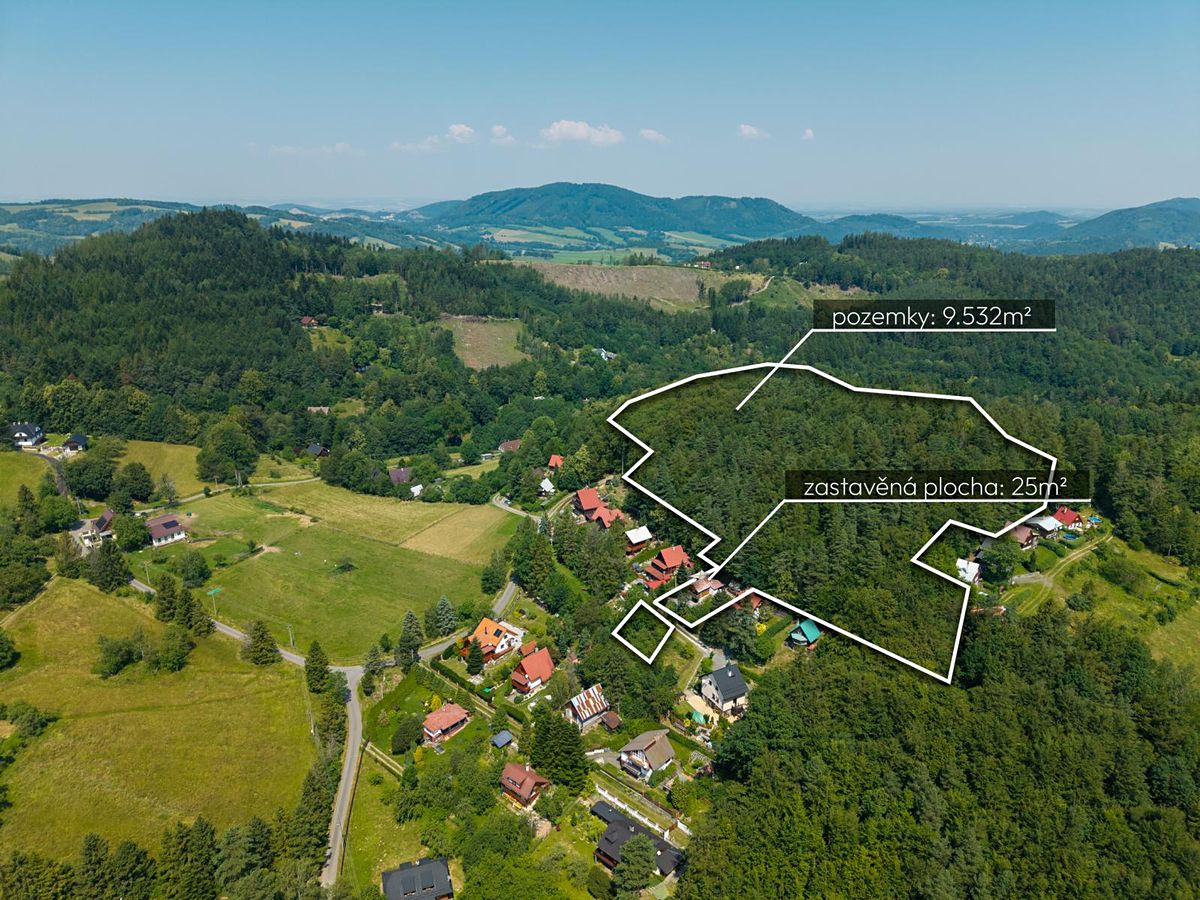 Prodej chaty 45 m², pozemek 10392 m²