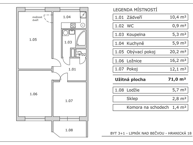 Квартира 3+1 на продаж, 71 м² (5 з 24)