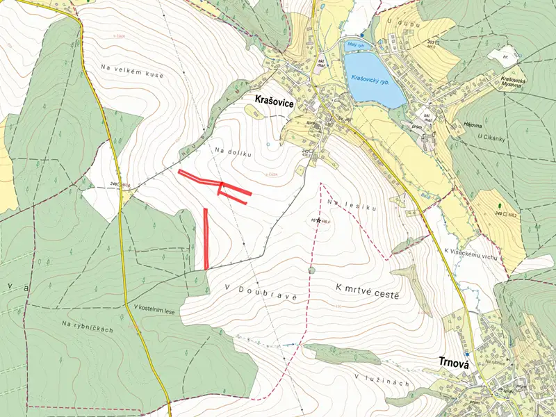 Prodej pole 5491 m², Krašovice – náhled fotky 2