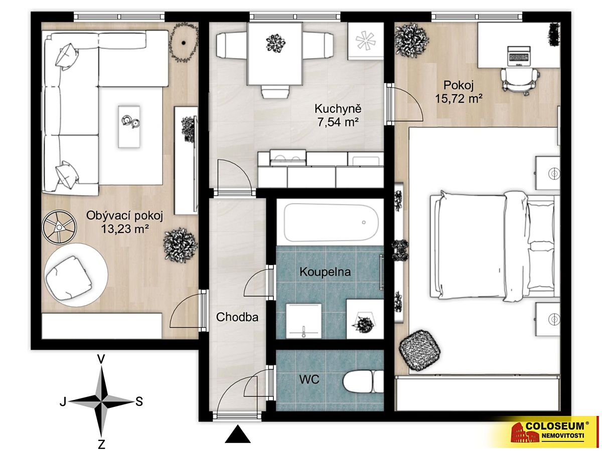 Prodej bytu 2+1 44 m² – fotografie 2