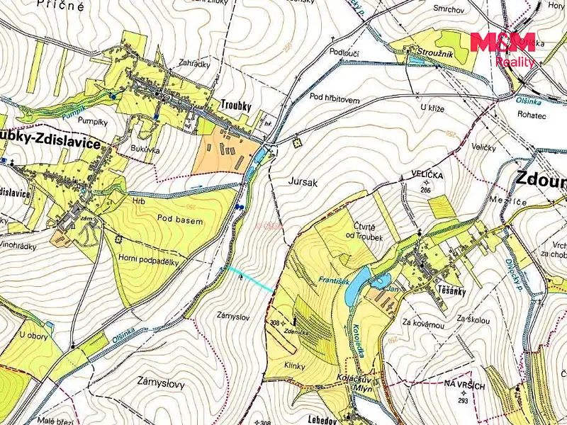 Prodej pole 868 m², Troubky-Zdislavice – náhled fotky 2