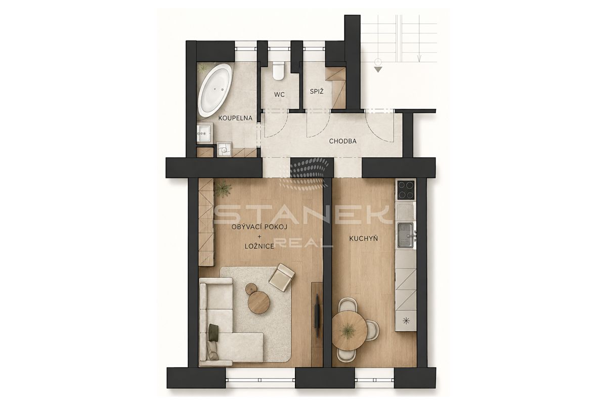 Prodej bytu 1+1 55 m² – fotografie 4