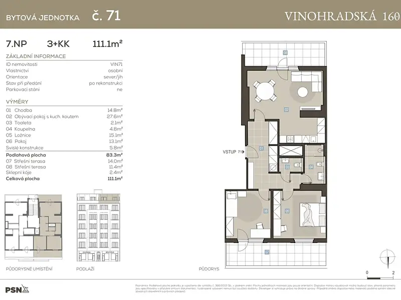 Prodej bytu 3+kk 78 m², Praha – náhled fotky 2