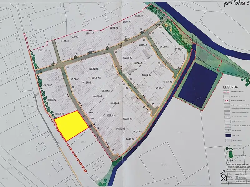 Prodej stavebního pozemku 1248 m², Hostomice – náhled fotky 3
