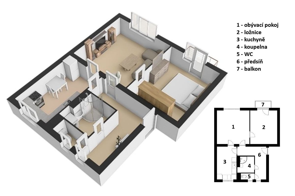 Prodej bytu 2+1 55 m² – fotografie 4