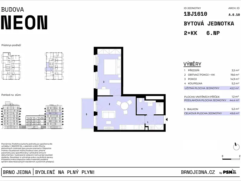 Prodej bytu 2+kk 43 m², Brno – náhled fotky 2