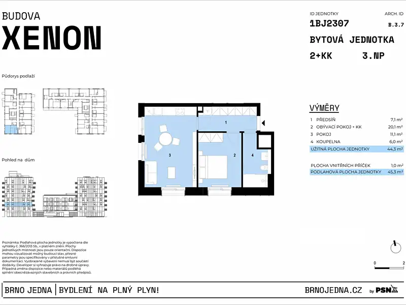 Prodej bytu 2+kk 44 m², Brno – náhled fotky 2
