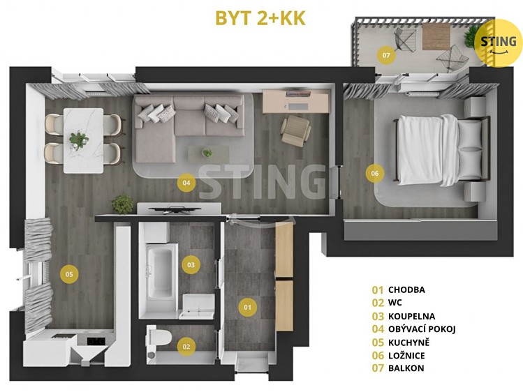 Квартира 2+kk на продаж, 54 м² (15 з 15)