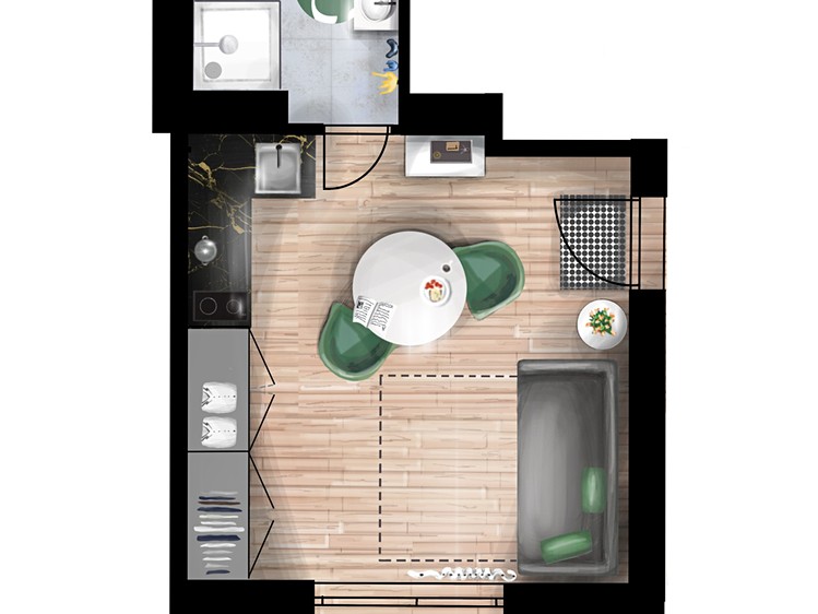 Wohnung 1+kk zum Kauf, 22 m² (7 von 12)