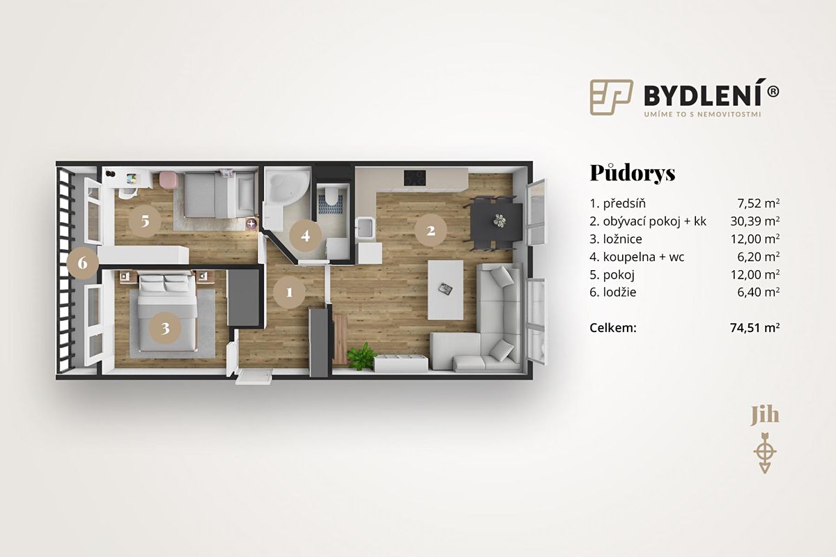 Prodej bytu 3+kk 74 m² – fotografie 4