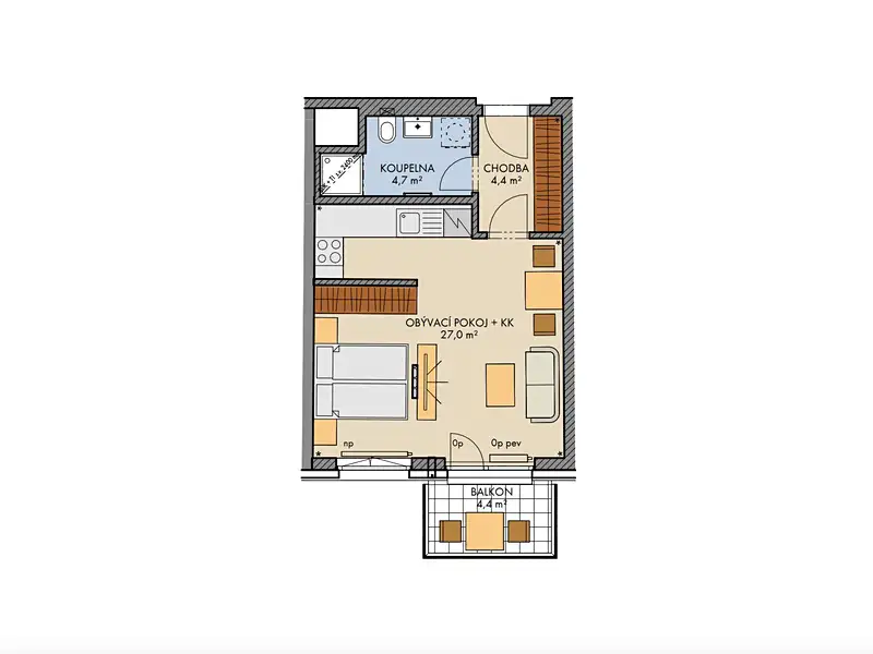 Prodej bytu 1+kk 37 m², Praha – náhled fotky 2