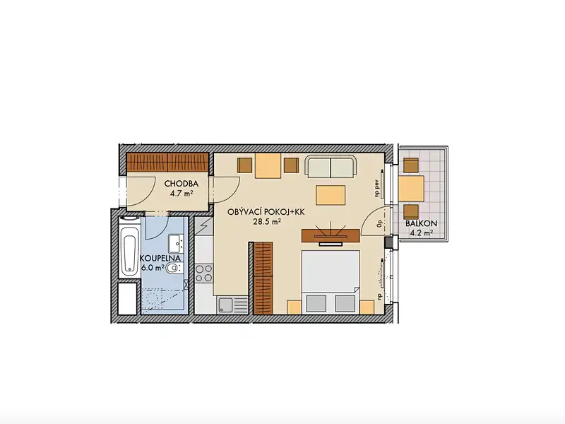 Prodej bytu 1+kk 40 m², Praha – náhled fotky 2