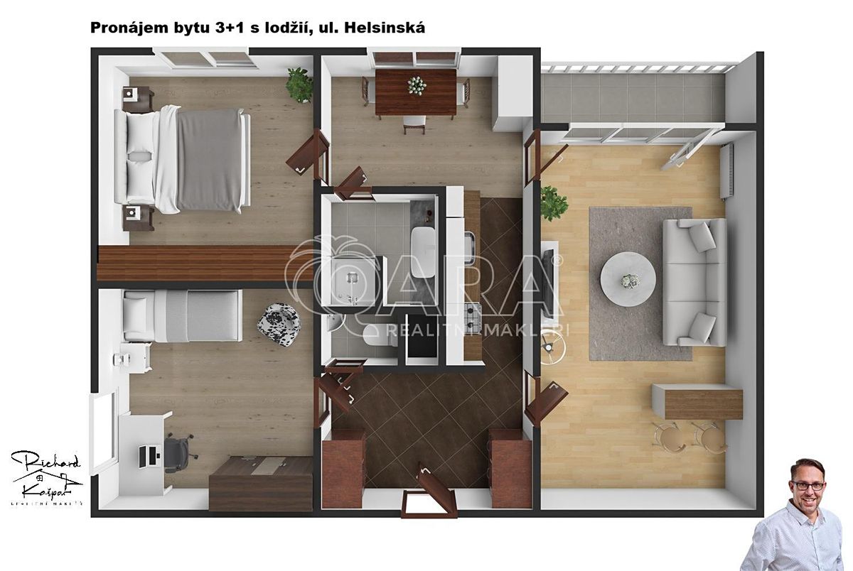 Pronájem bytu 3+1 68 m² – fotografie 4