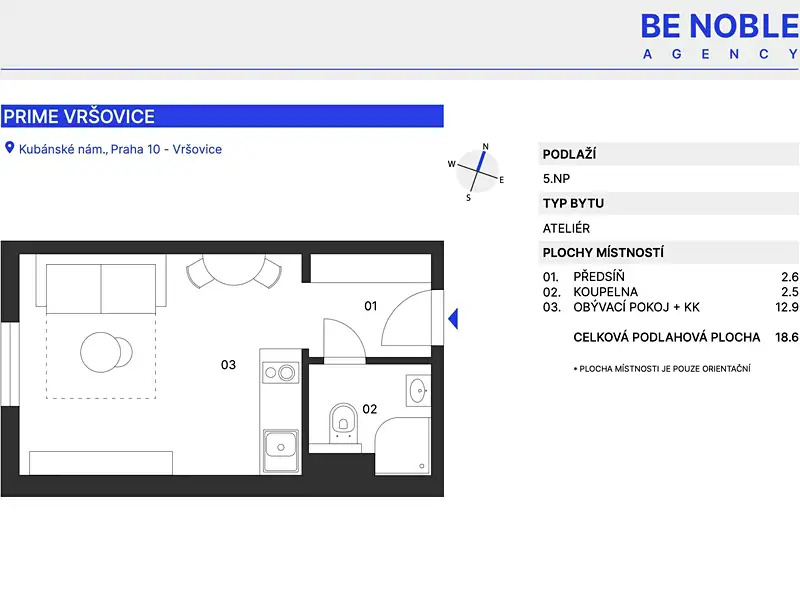 Prodej bytu 1+kk 22 m², Praha – náhled fotky 3
