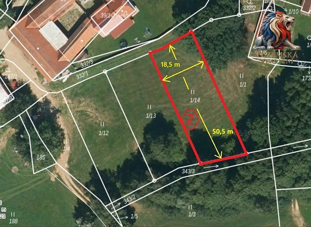 Prodej stavebního pozemku 955 m² – fotografie 3