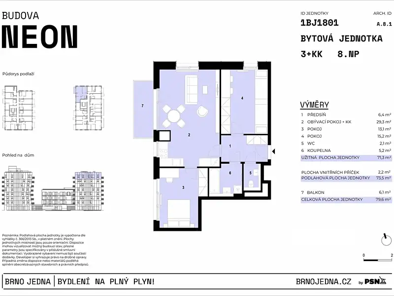 Prodej bytu 3+kk 71 m², Brno – náhled fotky 2
