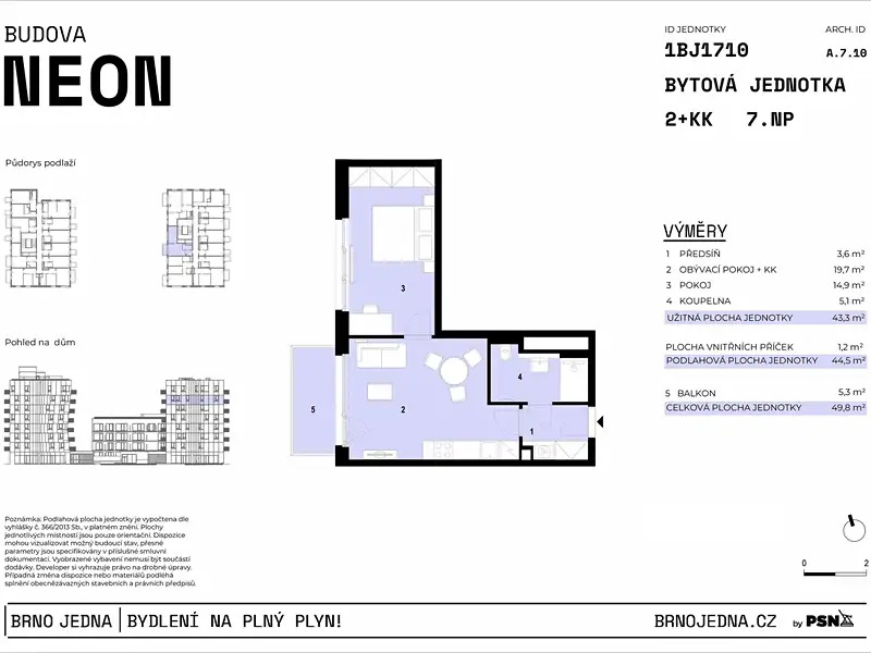 Prodej bytu 2+kk 43 m², Brno – náhled fotky 2