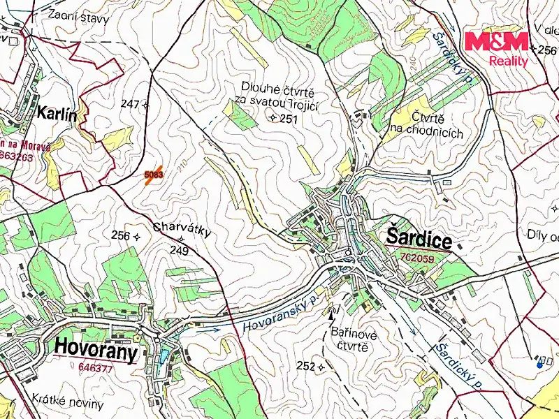 Prodej pole 855 m², Šardice – náhled fotky 2