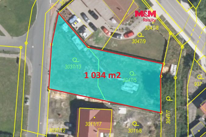 Prodej stavebního pozemku 1034 m², Městec Králové – fotka 1 z 3