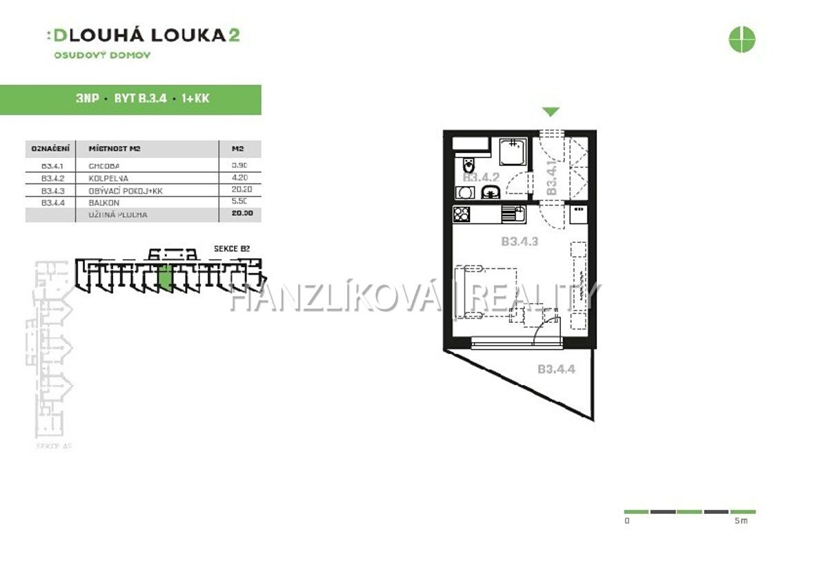 Pronájem bytu 1+kk 28 m² – fotografie 2