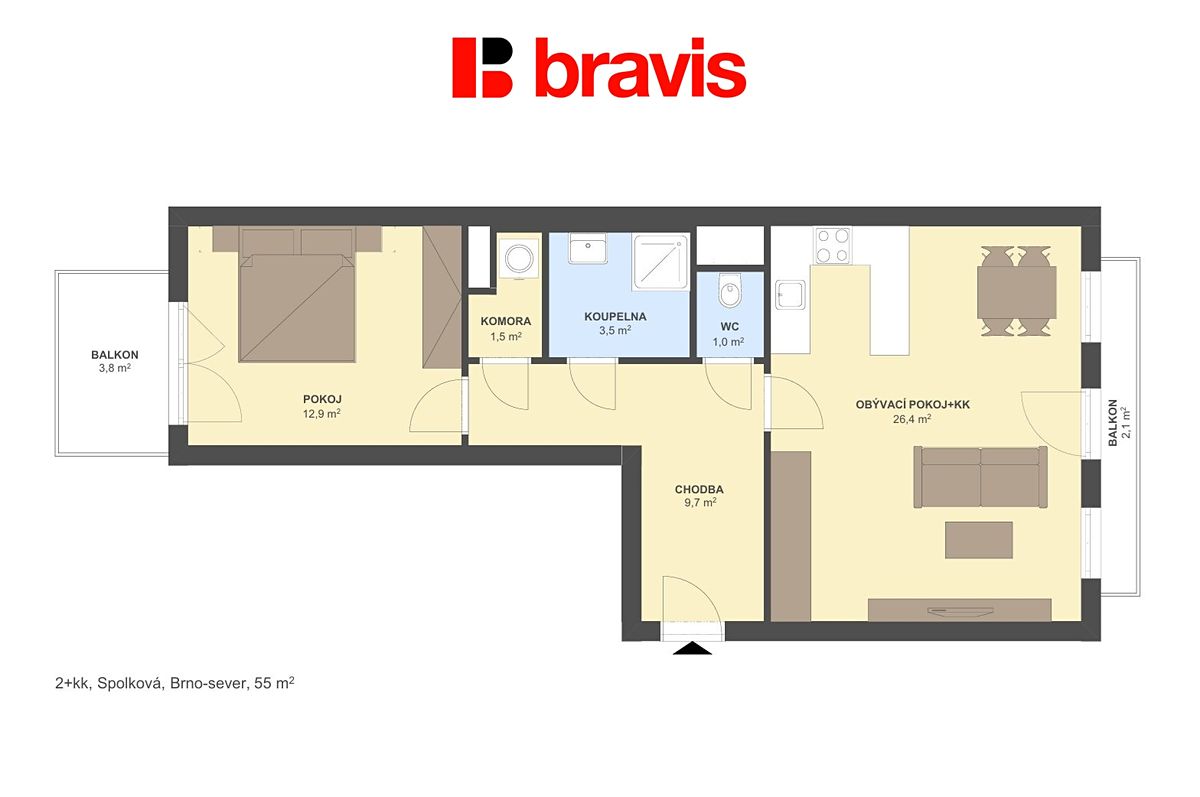 Prodej bytu 2+kk 64 m² – fotografie 5