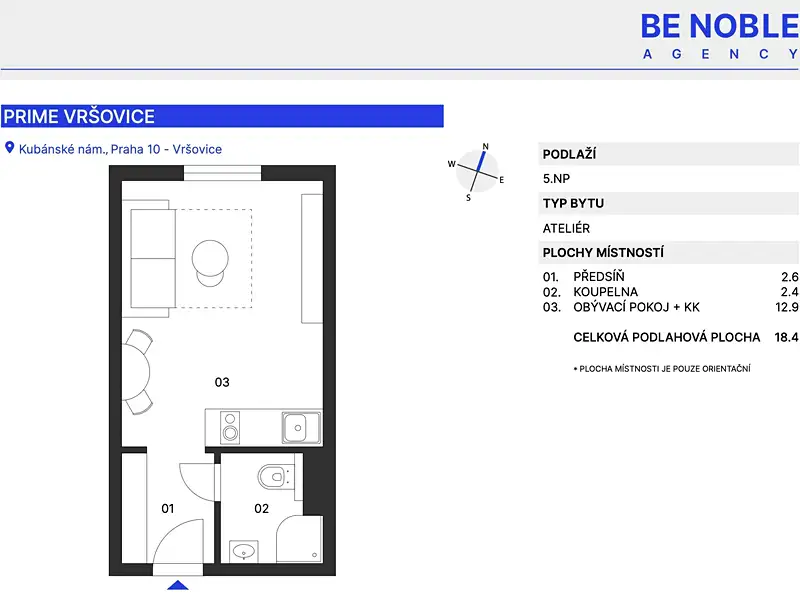 Prodej bytu 1+kk 21 m², Praha – náhled fotky 3