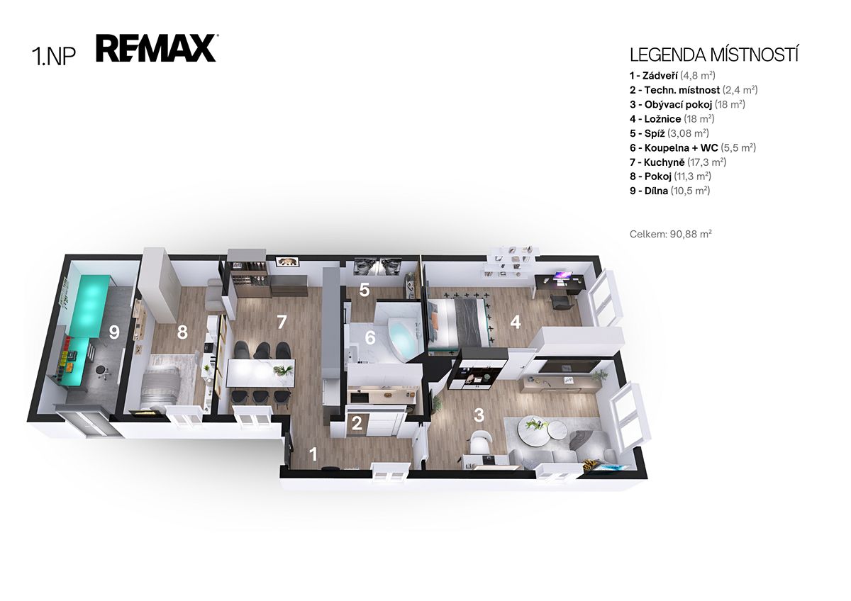 Prodej rodinného domu 90 m², pozemek 432 m² – fotografie 4