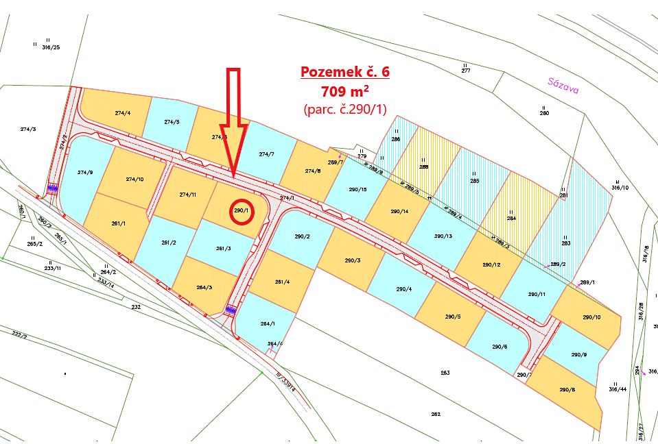 Prodej stavebního pozemku 709 m² – fotografie 3