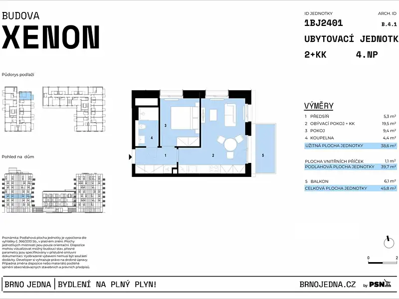 Prodej bytu 2+kk 39 m², Brno – náhled fotky 2