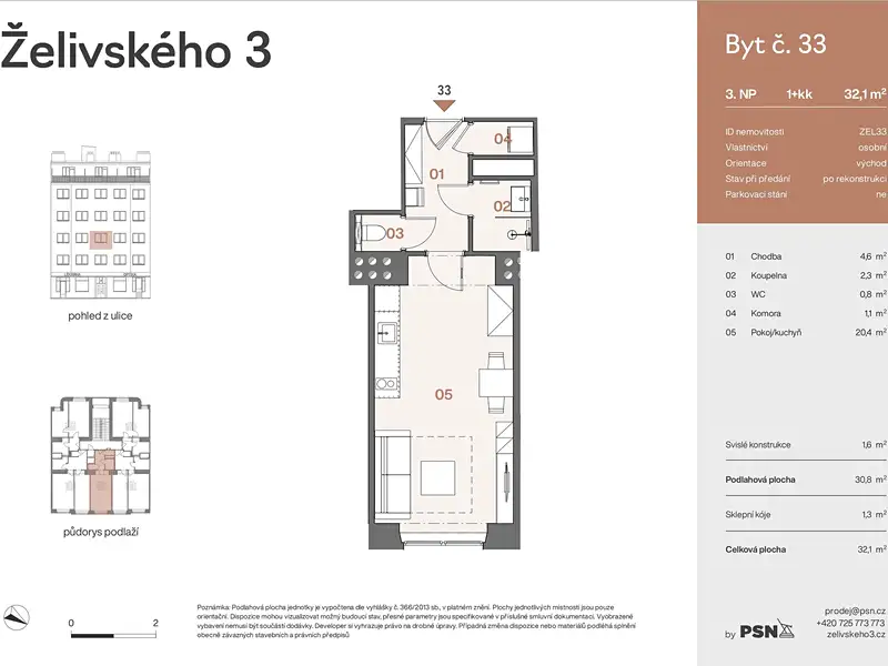 Prodej bytu 1+kk 29 m², Praha – náhled fotky 2